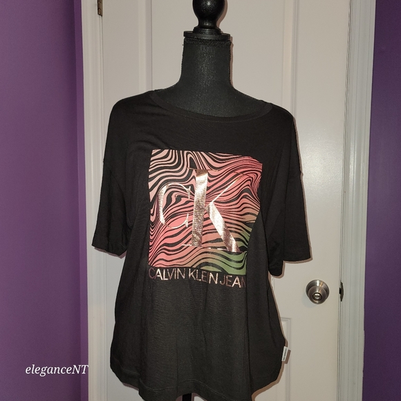 Calvin Klein Jeans Black s/s shirt Sz: XL NWT - Picture 2 of 6